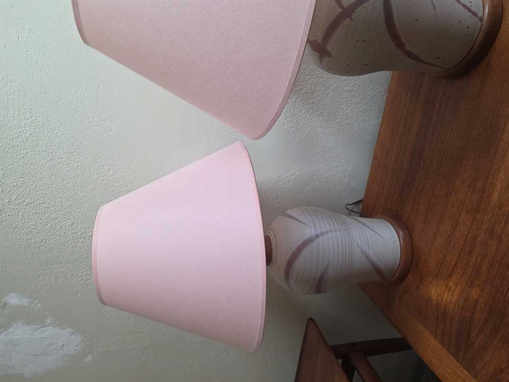 Pair of Teak and Ceramic MCM Table Lamps