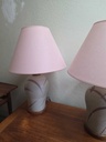 Pair of Teak and Ceramic MCM Table Lamps
