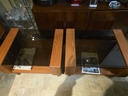 Pair of Teak End Tables w/ Smoked Glass Tops
