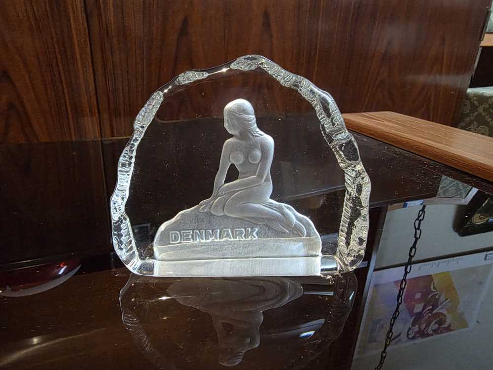 Royal Copenhagen Danish Mermaid Glass Sculpture
