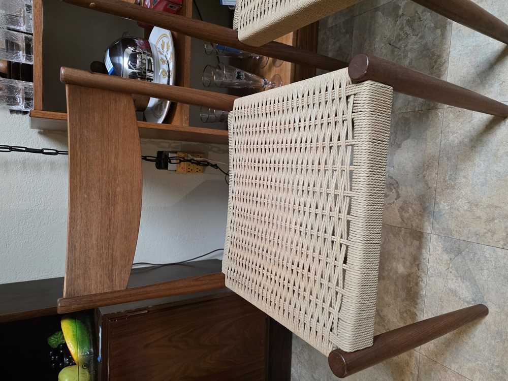 Set of 4 1960's Danish Teak & Papercord Dining Chairs by Poul Volther for Frem Rojle