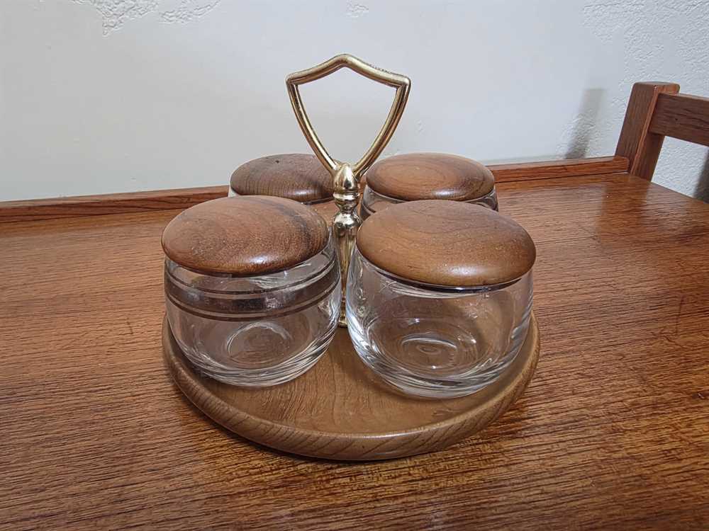 Teak Condiment Server