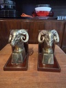 Pair of Brass Ram Bookends