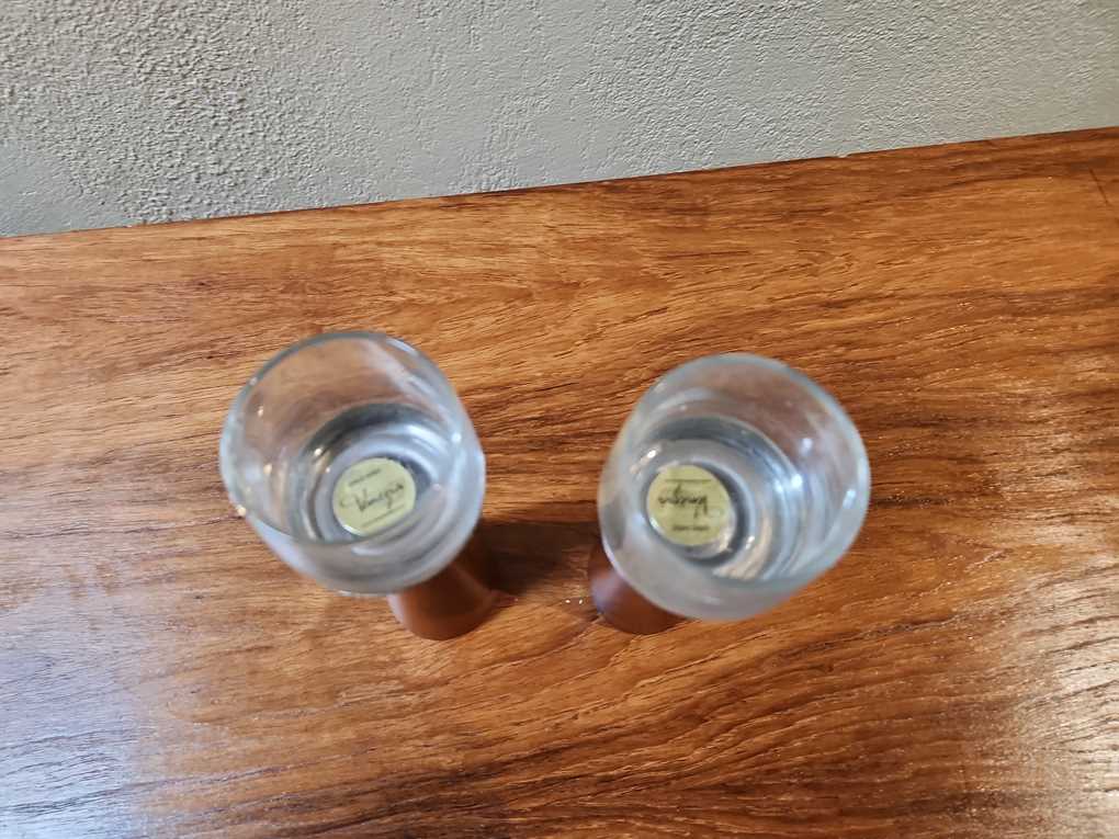 Venezia Italy Glass & Wood Votive Holder