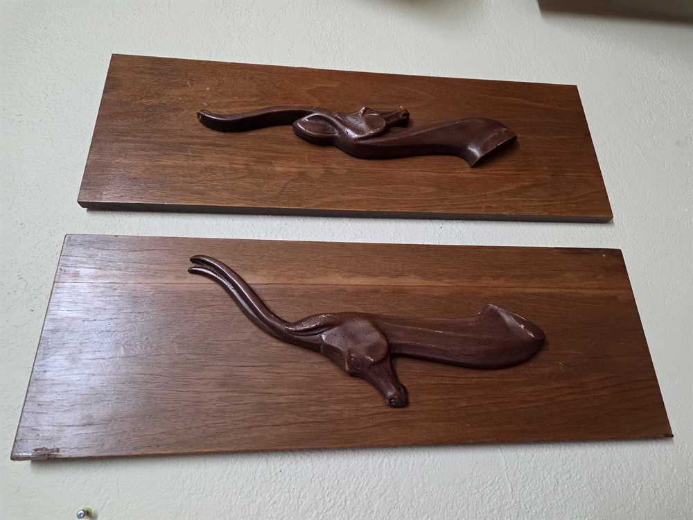 Pair of Devonware Canada Antelope Wall Art Sculptures