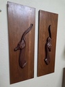 Pair of Devonware Canada Antelope Wall Art Sculptures