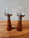 Venezia Italy Glass & Wood Votive Holder