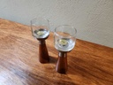 Venezia Italy Glass & Wood Votive Holder