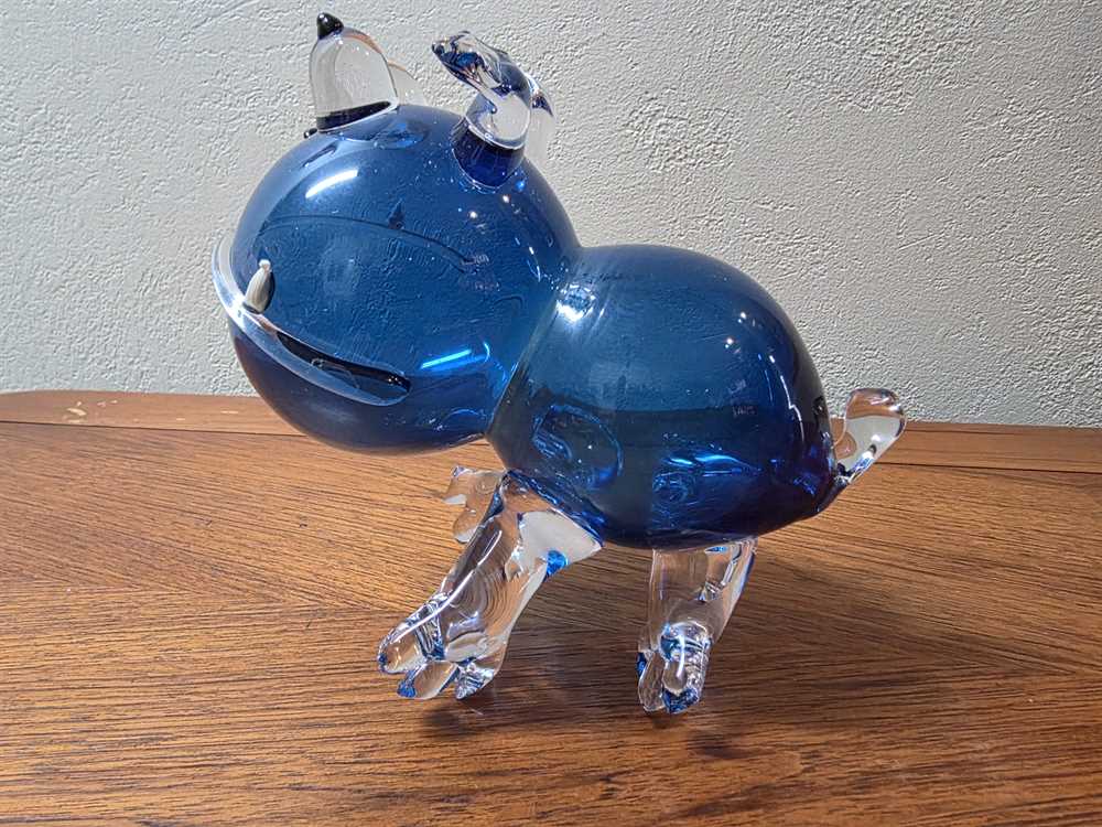 Hand Blown Dog Sculpture by Canadian Catherine Labonte