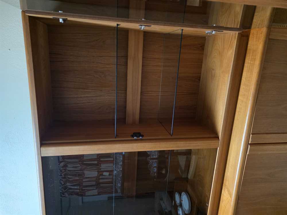 Nordic Furniture Teak Display Cabinet w/Lighting & Smoked Glass Doors