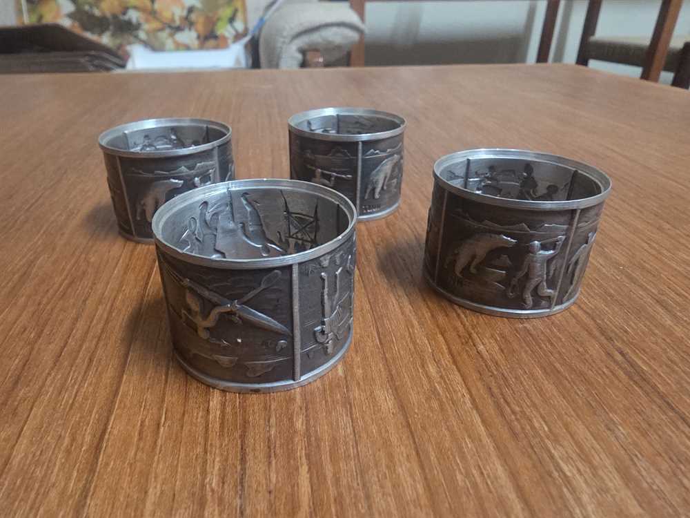 Groenlandica Tinn Norway Pewter Napkin Rings (Set of 4)