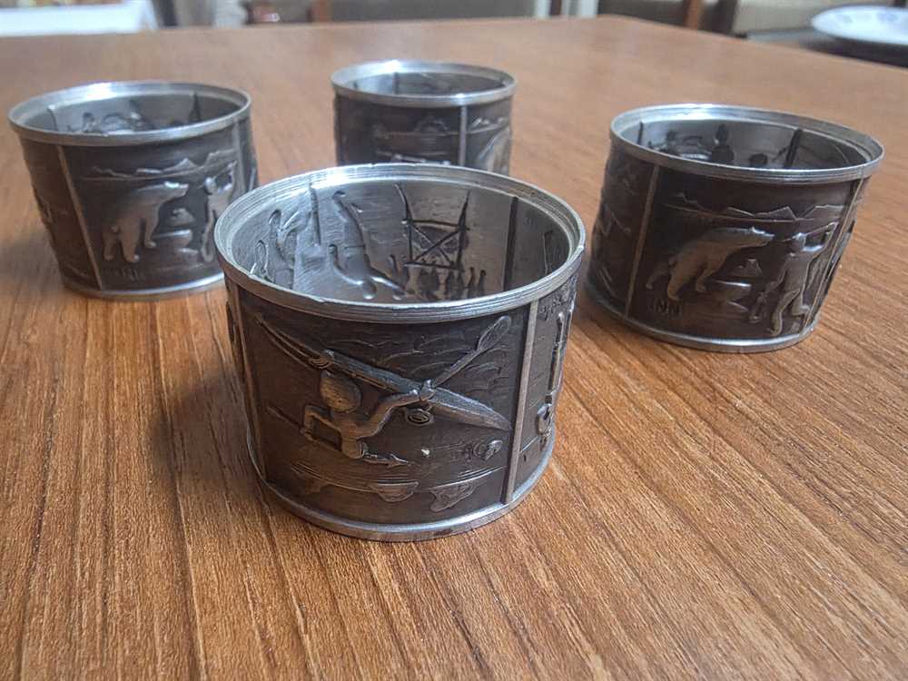 Groenlandica Tinn Norway Pewter Napkin Rings (Set of 4)