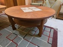 Gangso Mobler Round Teak & Tile Coffee Table w/ Undershelf