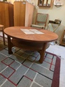 Gangso Mobler Round Teak & Tile Coffee Table w/ Undershelf