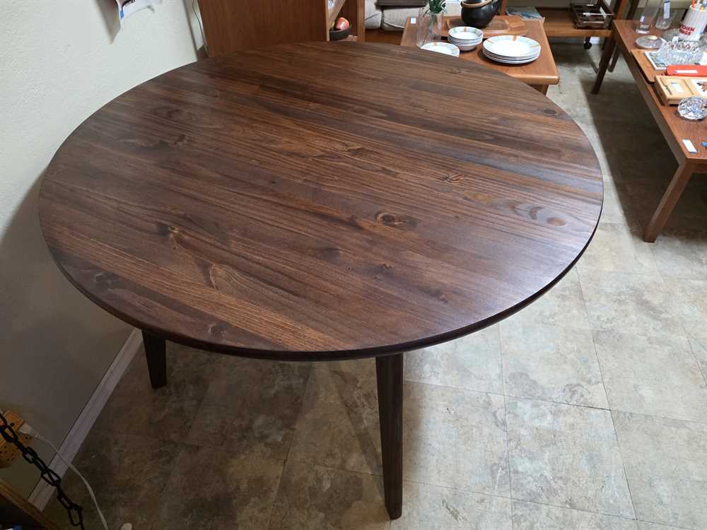 Fanica Solid Walnut Round Dining/Kitchen Table