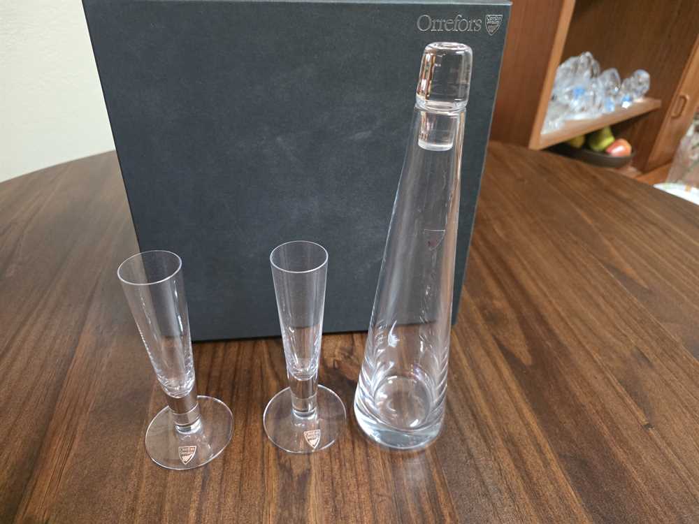 Orrefors Kampai Schnapps Decanter and Glass Set by Lana Bergstrom