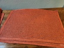 Set of 10 Orange Rattan Placemats