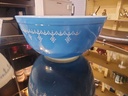 Pyrex Blue Garland Set of 3 Mixing Bowls 401-403
