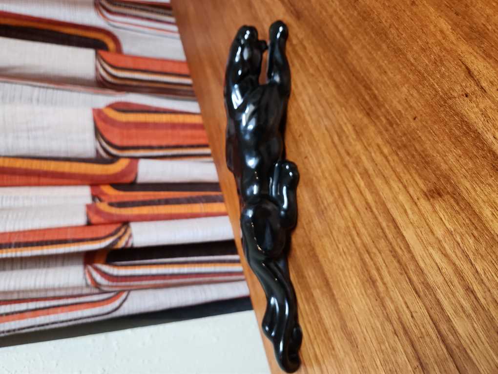 14 1/2" Black Ceramic Panther Made in Japan