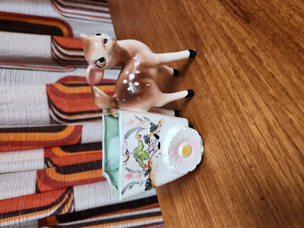 Ceramic Deer Planter Made In Japan 1950's 60's