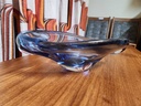 Glass Bowl in Blue by Jan Beranek for Skrdlovice Czech Republic, 1960s