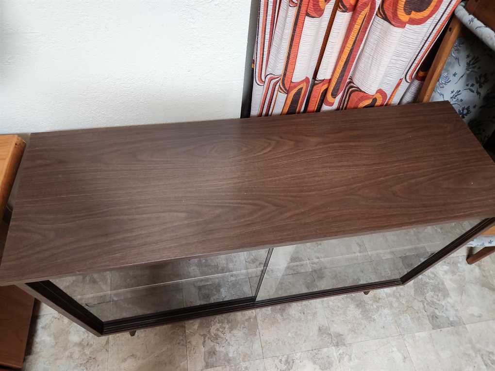 Walnut Finish Display Cabinet
