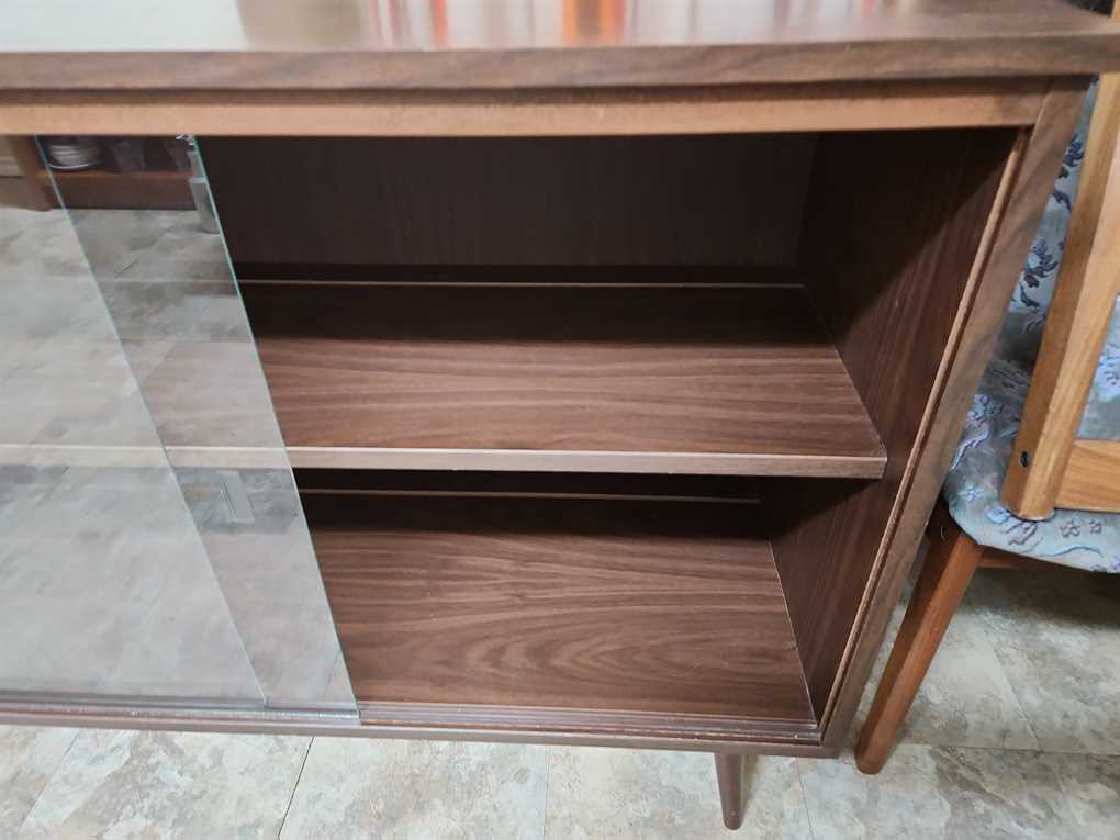 Walnut Finish Display Cabinet