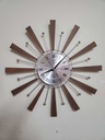 Reproduction Teak Starburst Clock