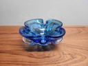 Blue Chalet Glass Basket - Etched