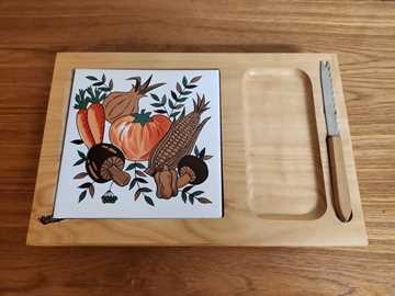 1970's Cheeseboard with Coasters.