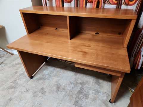 Jesper Mobler Denmark Teak Desk w/ Hutch on Castors