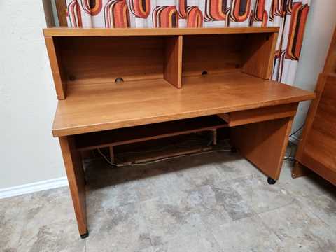 Jesper Mobler Denmark Teak Desk w/ Hutch on Castors