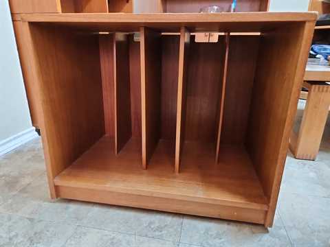 Jesper Mobler Denmark Teak Record Storage Cabinet on Coasters