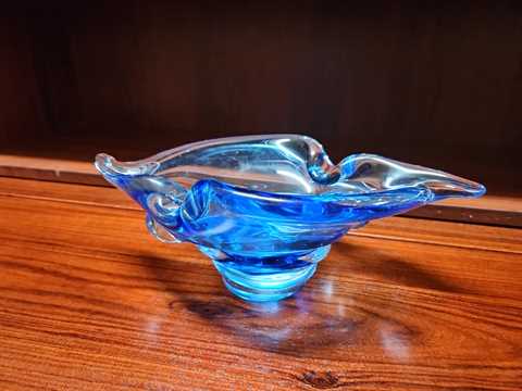 Blue Chalet Glass Basket /Ashtray