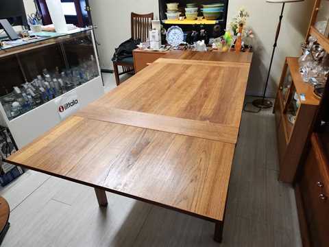RS Associates Canada Teak Draw Leaf Dining Table