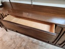 1970 Vic Art 9 Drawer Walnut Low Boy Dresser by Victoriaville w/ Mirror