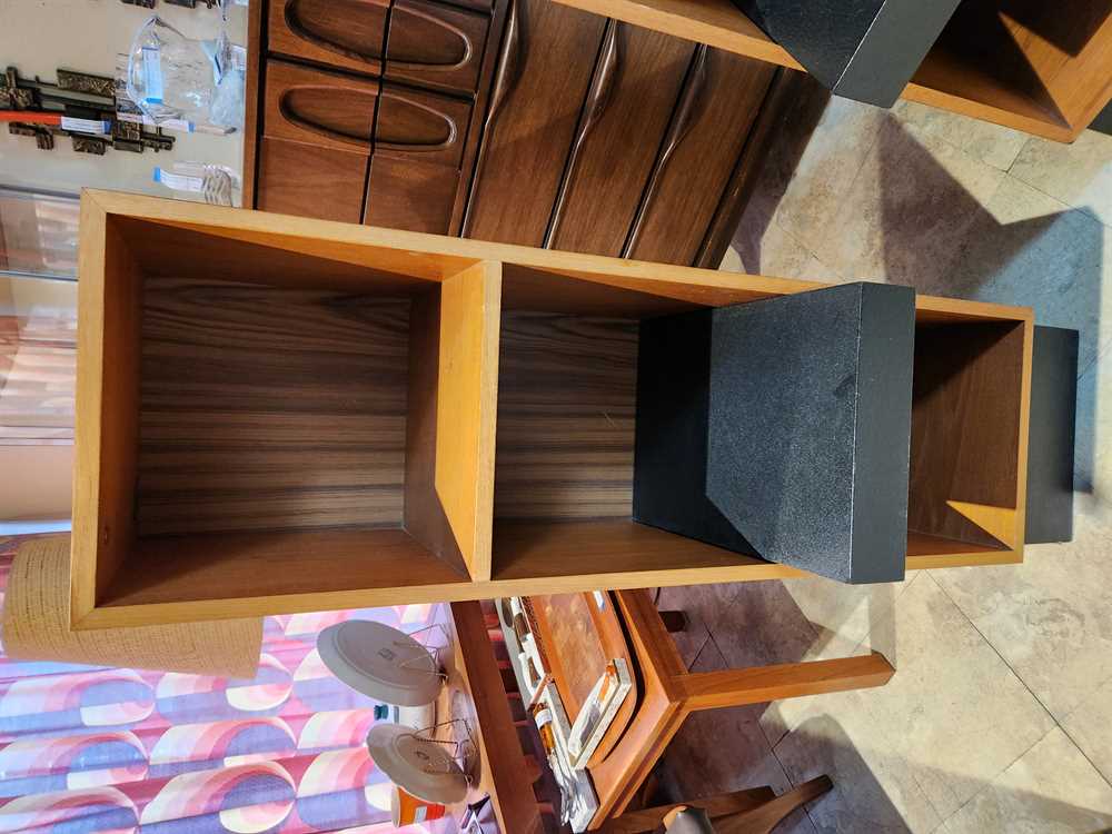 Teak Bookcase w/ One Adjustable Faux Leather Bound Shelf