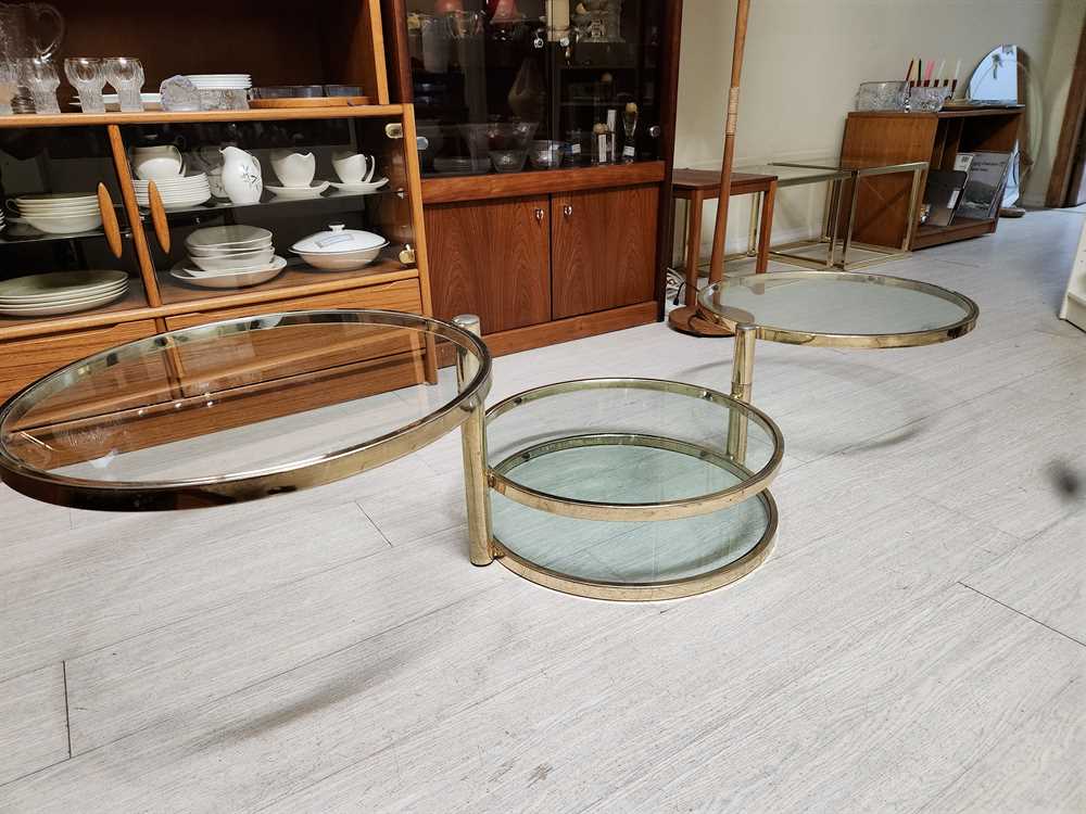 Brass & Glass 4 Level Coffee Table - Milo Baughman Reproduction