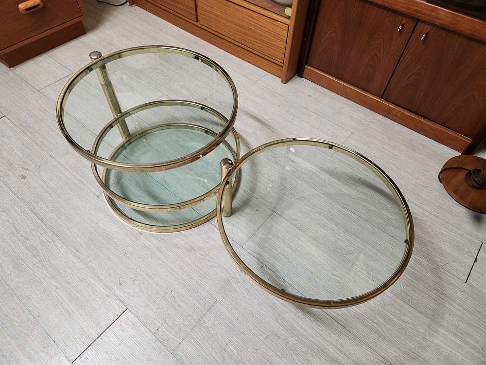 Brass & Glass 4 Level Coffee Table - Milo Baughman Reproduction