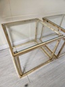 Pair of Brass & Glass Square End Tables