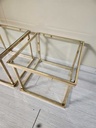 Pair of Brass & Glass Square End Tables