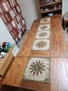 Gangso Mobler Teak Dining Table with 2 Leaves and Italian Tile Inlay