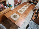 Gangso Mobler Teak Dining Table with 2 Leaves and Italian Tile Inlay