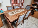 Gangso Mobler Teak Dining Table with 2 Leaves and Italian Tile Inlay