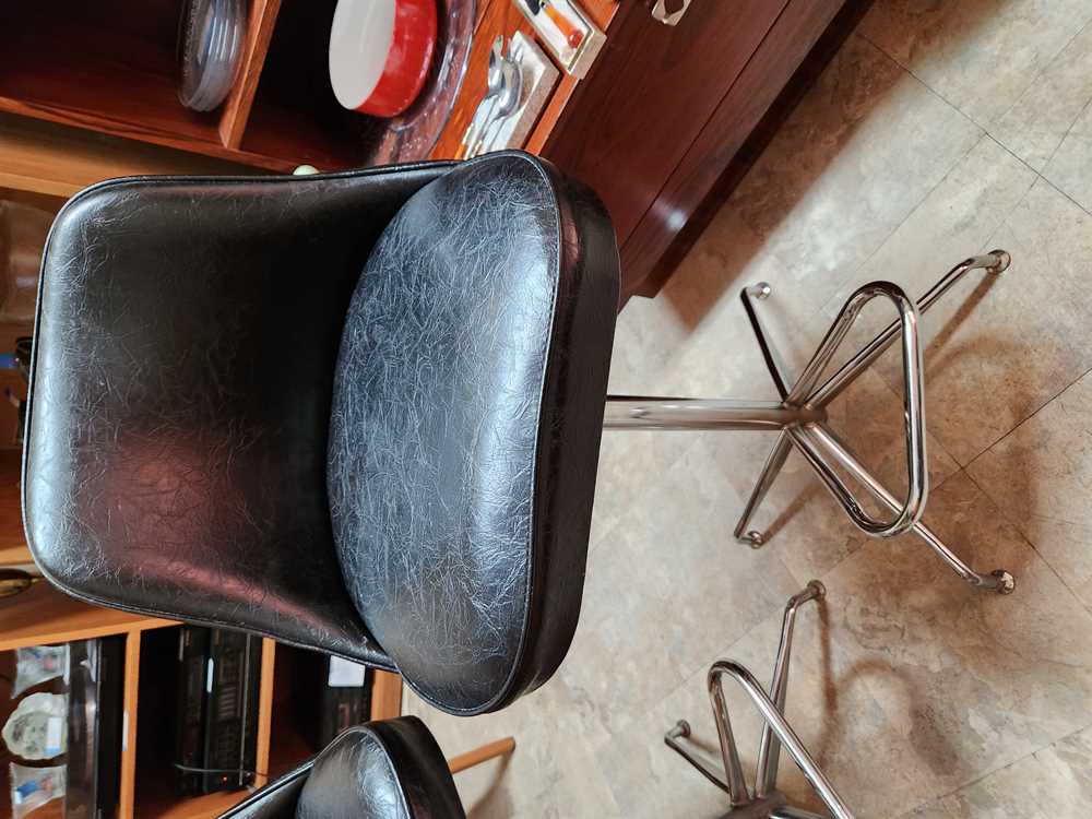 Vintage 1960's Chrome & Vinyl Bar Stool