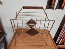 Walnut and Brass Magazine Stand