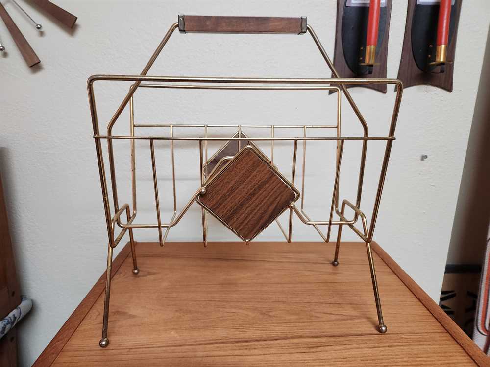 Walnut and Brass Magazine Stand