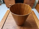 Teak Waste Basket 12"H 10"Dia