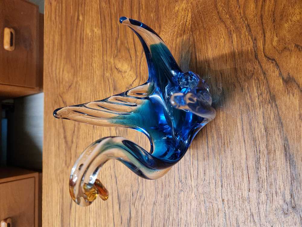 Art Glass Swan Bowl