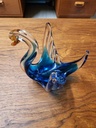 Art Glass Swan Bowl